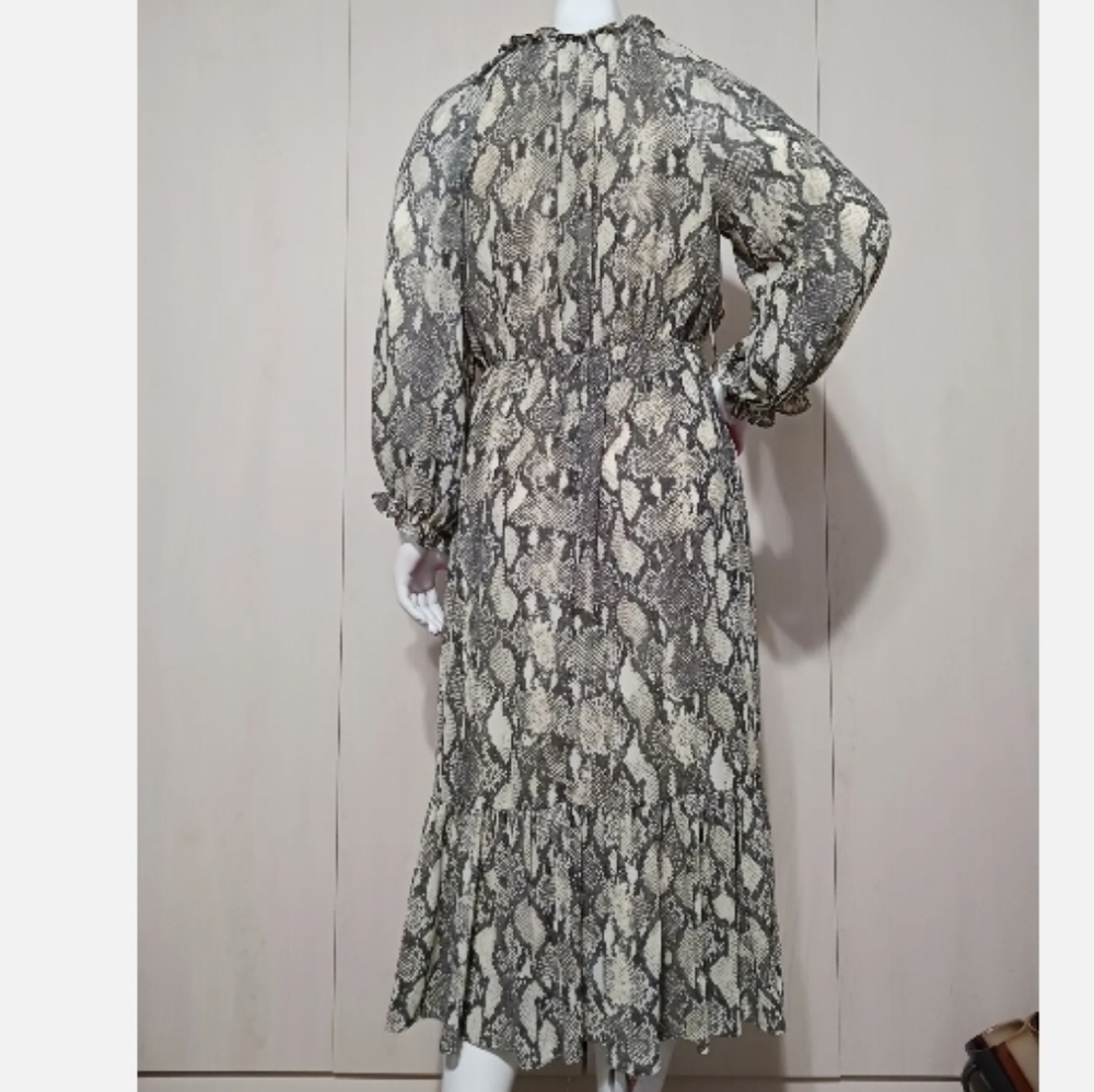 Zara Snake Print Midi Dress Size XS ( No Belt.) - Picture 3 of 9